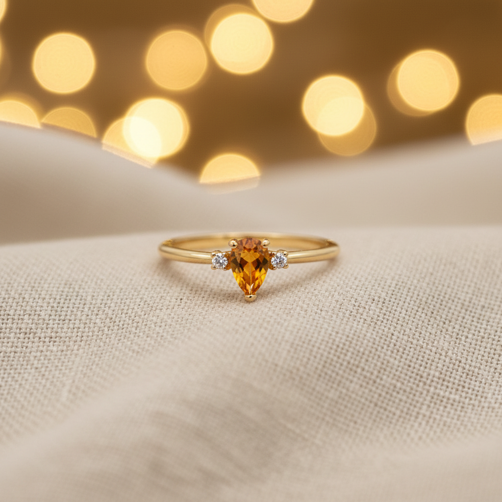 Citrine Ring - Linen